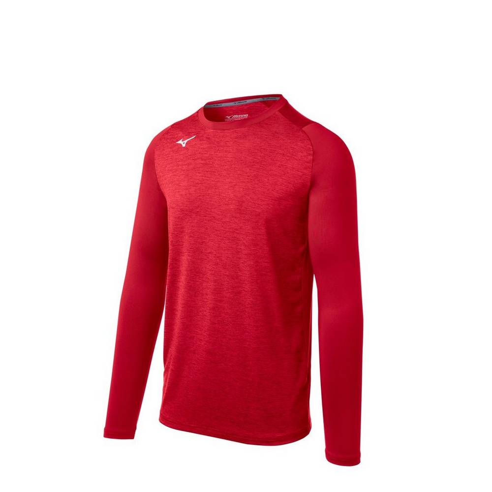 Mens Mizuno Alpha Stretch Sleeve Base Layer Red Philippines (ZKMQHO920)